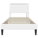 Struttura del letto con testiera Bianco 100 x 200 cm Similpelle
