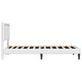 Struttura del letto con testiera Bianco 100 x 200 cm Similpelle