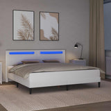 Struttura del letto con testiera Bianco 180 x 200 cm Similpelle