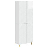Set di armadi 2 pcs Bianco Lucido Legno ingegnerizzato