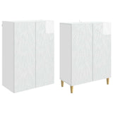 Set di armadi 2 pcs Bianco Lucido Legno ingegnerizzato