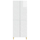 Set di armadi 2 pcs Bianco Lucido Legno ingegnerizzato