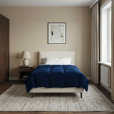 Duvet Estivo Trapuntato Blu Scuro 135 x 200 cm Microfibra