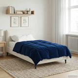Duvet Estivo Trapuntato Blu Scuro 155 x 220 cm Microfibra