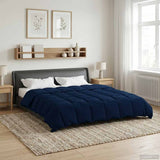 Duvet Estivo Trapuntato Blu Scuro 200 x 220 cm Microfibra