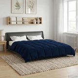Duvet Estivo Trapuntato Blu Scuro 220 x 260 cm Microfibra