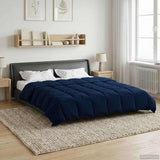 Duvet Estivo Trapuntato Blu Scuro 240 x 260 cm Microfibra