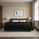 Duvet Invernale Trapuntato Nero 240 x 260 cm Microfibra