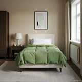 Duvet Invernale Trapuntato Verde 155 x 220 cm Microfibra