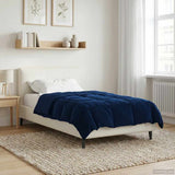 Duvet Invernale Trapuntato Blu Scuro 135 x 200 cm Microfibra