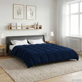 Duvet Invernale Trapuntato Blu Scuro 200 x 240 cm Microfibra