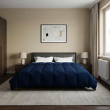 Duvet Invernale Trapuntato Blu Scuro 200 x 240 cm Microfibra