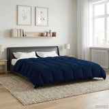 Duvet Invernale Trapuntato Blu Scuro 240 x 260 cm Microfibra