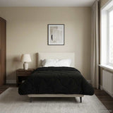 Duvet Estivo Nero 140 x 200 cm Microfibra e Fleece Teddy