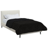 Duvet Estivo Nero 140 x 200 cm Microfibra e Fleece Teddy