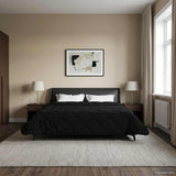 Duvet Estivo Nero 240 x 260 cm Microfibra e Fleece Teddy