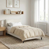 Duvet Estivo Crema 135 x 200 cm Microfibra e Fleece Teddy