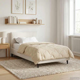 Duvet Invernale Crema 135 x 220 cm Microfibra e Fleece Teddy