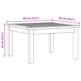 Tavolino da salotto Acacia chiaro 60 x 60 x 36 cm