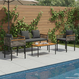 Set di Mobili da Esterno Grigio e Grigio Scuro polyrattan