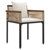 Set di Mobili da Esterno Beige e Bianco Crema polyrattan