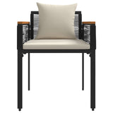 Set di Mobili da Esterno Nero e Bianco Crema polyrattan