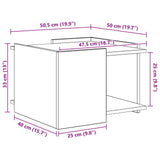 Tavolino da salotto Rovere Fumo 50,5 x 50 x 33 cm