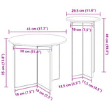 Set tavolini 2 pcs Rovere Fumo Legno ingegnerizzato