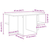 Tavolino da salotto Rovere Nero 87 x 50 x 45 cm