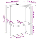 Tavolino da salotto Rovere Nero 40 x 30 x 49 cm