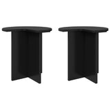 Tavolo laterale 2 pcs Rovere Nero  39 x 38 cm
