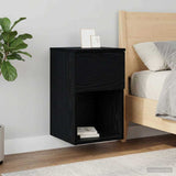 Armadietto per letto Rovere Nero 29 x 31,5 x 49 cm