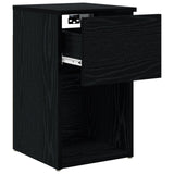 Armadietto per letto Rovere Nero 29 x 31,5 x 49 cm