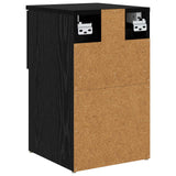 Armadietto per letto Rovere Nero 29 x 31,5 x 49 cm