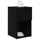 Armadietto per letto Rovere Nero 29 x 31,5 x 49 cm