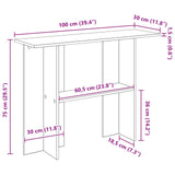 Tavolo consolle Grigio Cemento 100 x 30 x 75 cm