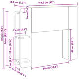 Testata del letto Rovere Artigianale 119,5 x 18,5 x 80 cm