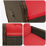 Sedia da giardino reclinabile Marrone e Rosso polyrattan