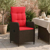 Sedia da giardino reclinabile Marrone e Rosso polyrattan