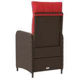 Sedia da giardino reclinabile Marrone e Rosso polyrattan
