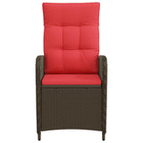 Sedia da giardino reclinabile Marrone e Rosso polyrattan
