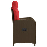 Sedia da giardino reclinabile Marrone e Rosso polyrattan