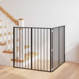 Cancello per cani 2 pcs Nero 100 x 100 cm Acciaio zincato