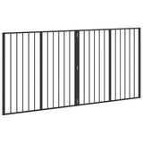 Cancello per cani 2 pcs Nero 100 x 100 cm Acciaio zincato