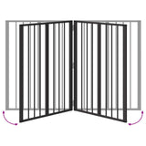 Cancello per cani 2 Panels Nero 100 x 100 cm Acciaio zincato