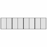 Cancello per cani 4 pcs Nero 100 x 100 cm Acciaio zincato