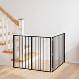 Cancello per cani 2 pcs Nero 100 x 80 cm Acciaio zincato