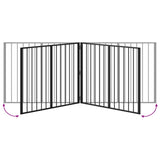 Cancello per cani 2 pcs Nero 100 x 80 cm Acciaio zincato