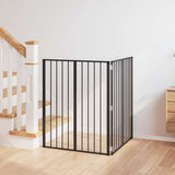 Cancello per cani 2 pcs Nero 80 x 100 cm Acciaio zincato