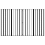 Cancello per cani 2 pcs Nero 80 x 100 cm Acciaio zincato